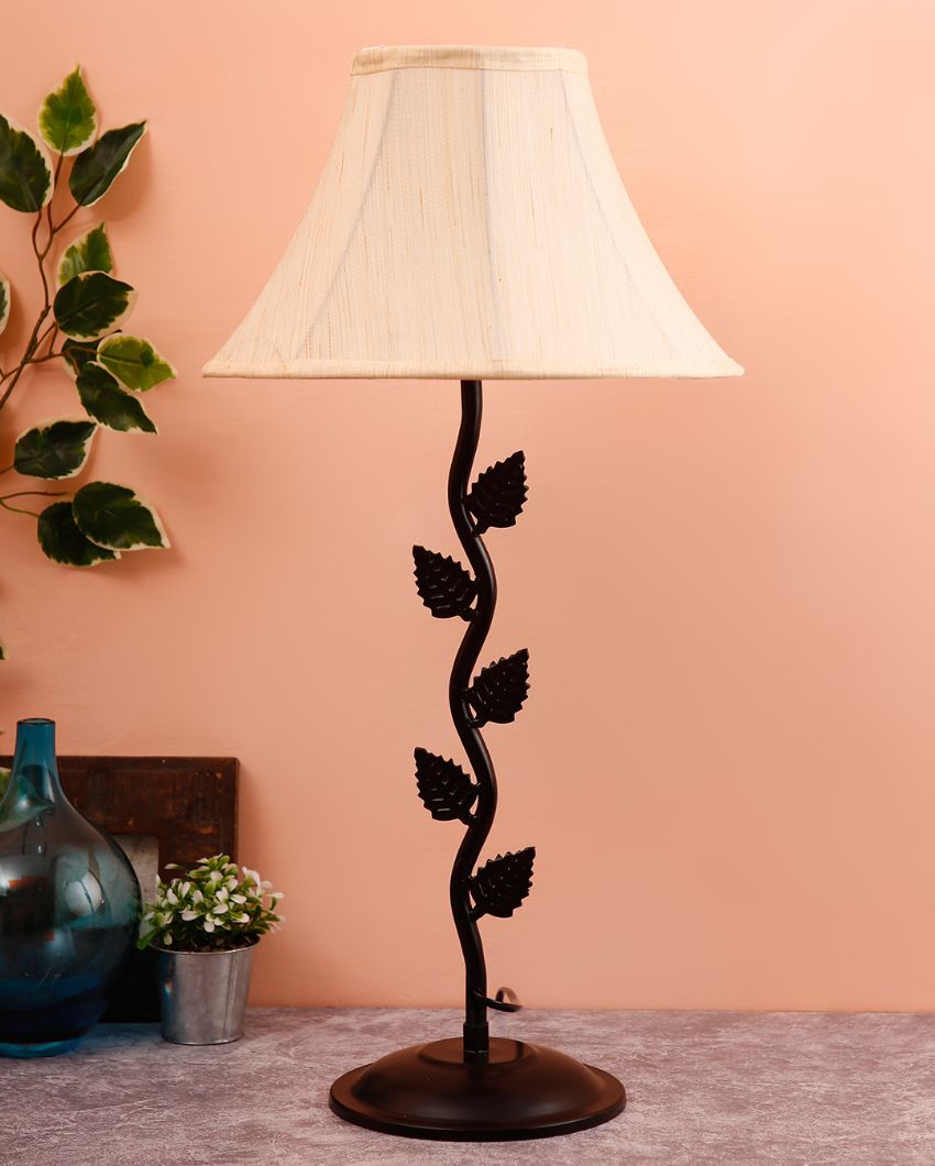 Sleek Iron Leaf Design Table Lamp | 12 x 24 inches