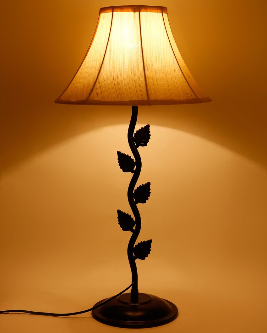 Sleek Iron Leaf Design Table Lamp | 12 x 24 inches