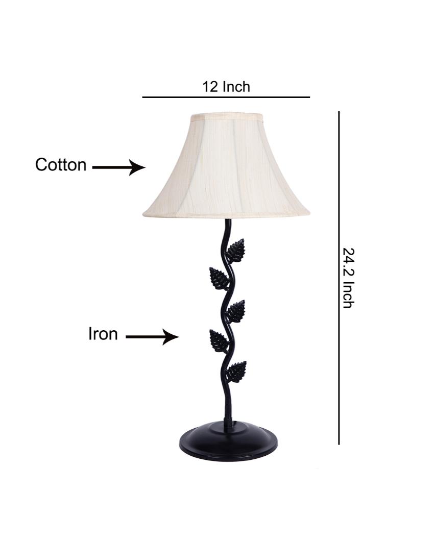 Sleek Iron Leaf Design Table Lamp | 12 x 24 inches