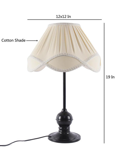 Charming Vintage Shade Iron Base Table Lamp | 12 x 19 inches