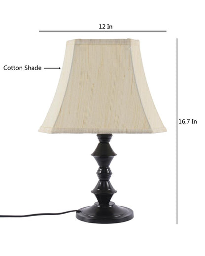 Taj Table Lamp Iron Black Base Design | 12 x 8 x 17 inches