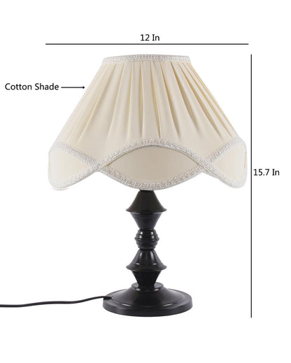 Sleek Vintage Shade Table Lamp Iron Black Base | 12 x 16 inches