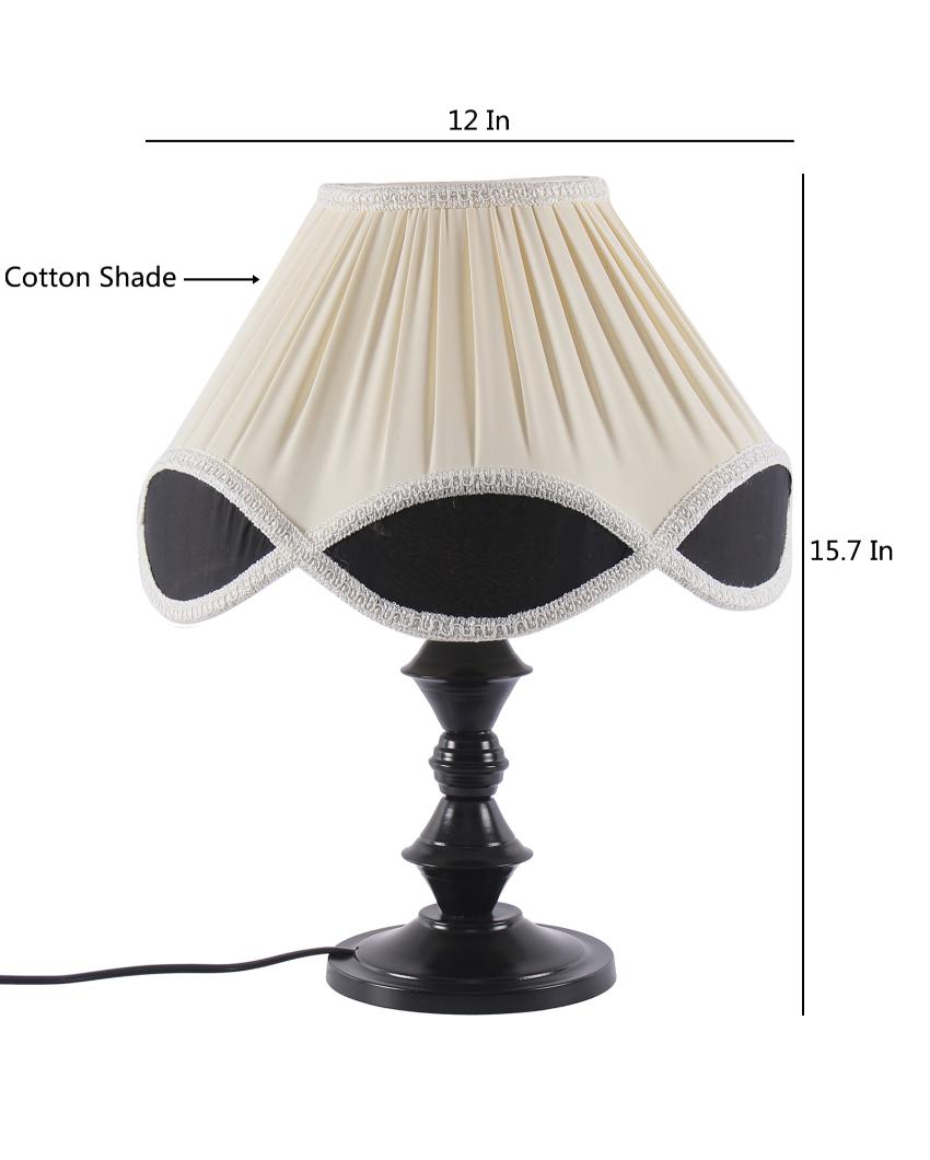 Chic Vintage Shade Table Lamp Iron Black Base | 12 x 16 inches