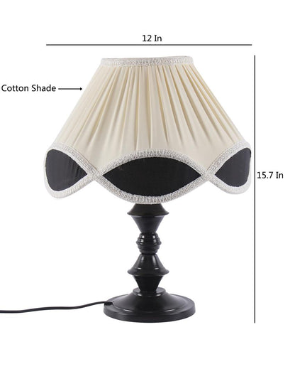 Chic Vintage Shade Table Lamp Iron Black Base | 12 x 16 inches