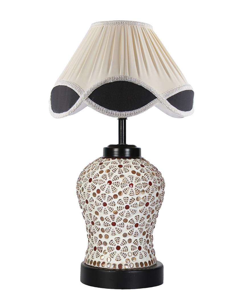 Elegant Finish Vintage Shade Table Lamp Glass & Wood Black Base | 12 x 15 inches