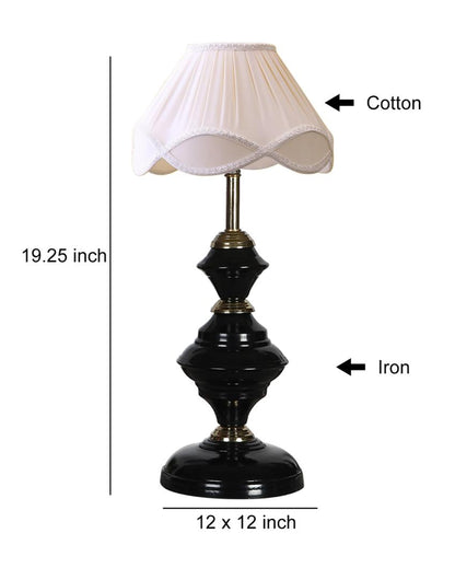 Classic Design Vintage Shade Table Lamp Iron Black Base | 12 x 19 inches