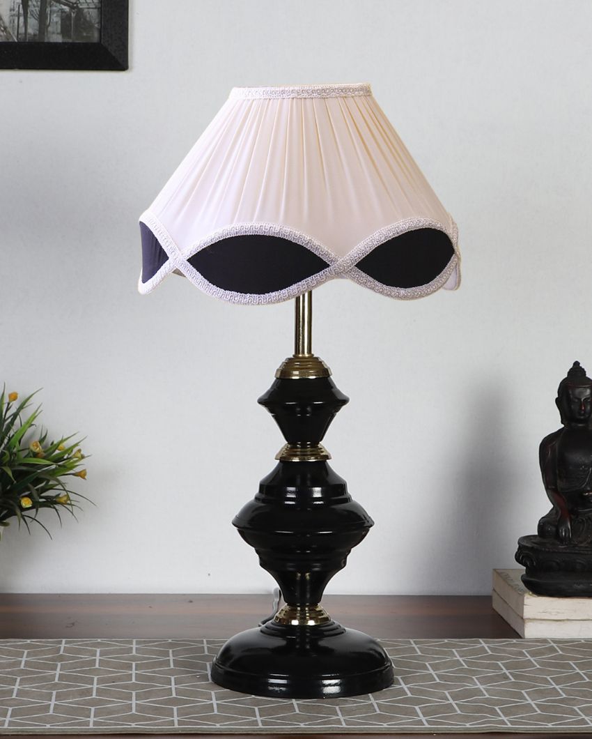 Vintage Shade Table Lamp Sleek Iron Black Base | 12 x 19 inches