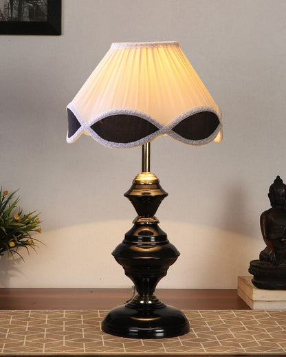 Vintage Shade Table Lamp Sleek Iron Black Base | 12 x 19 inches