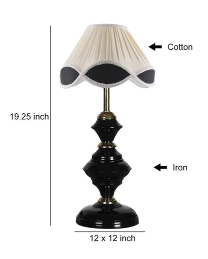 Vintage Shade Table Lamp Sleek Iron Black Base | 12 x 19 inches