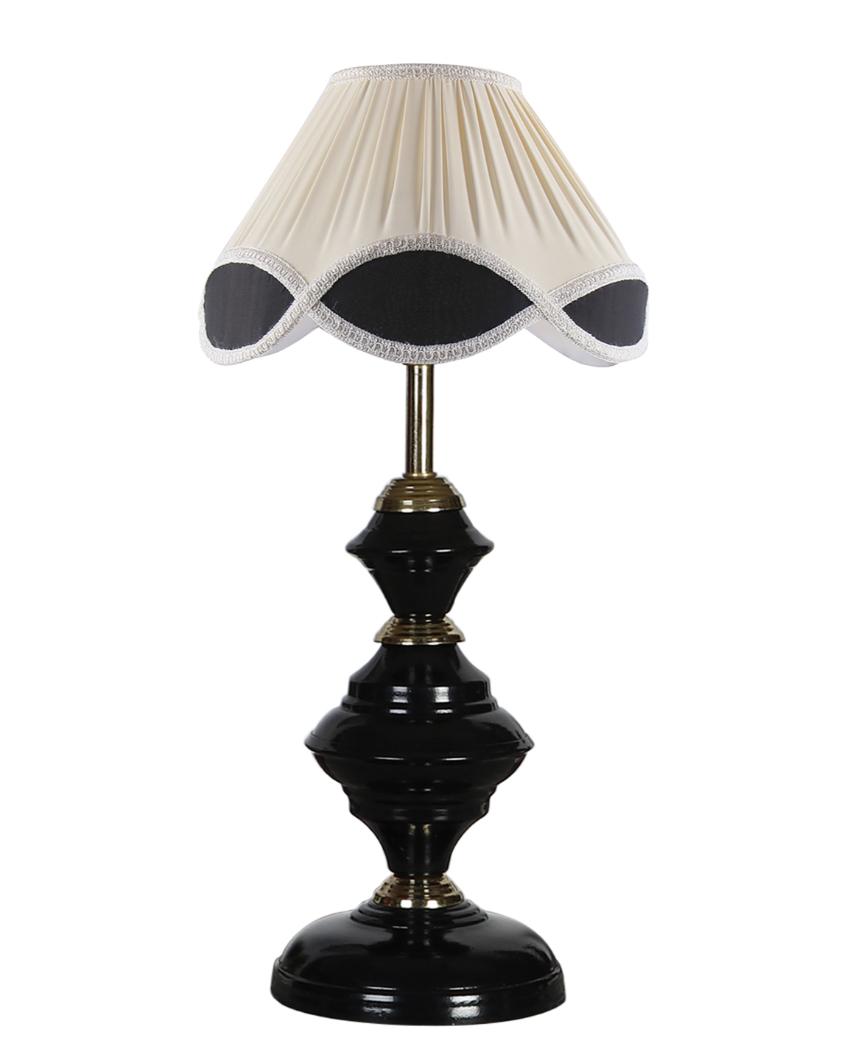 Vintage Shade Table Lamp Sleek Iron Black Base | 12 x 19 inches