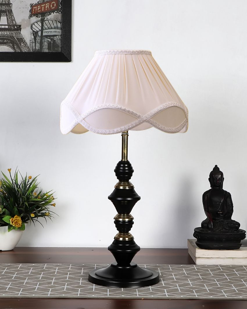 Charming Vintage Shade Table Lamp Iron Black Base | 12 x 20 inches