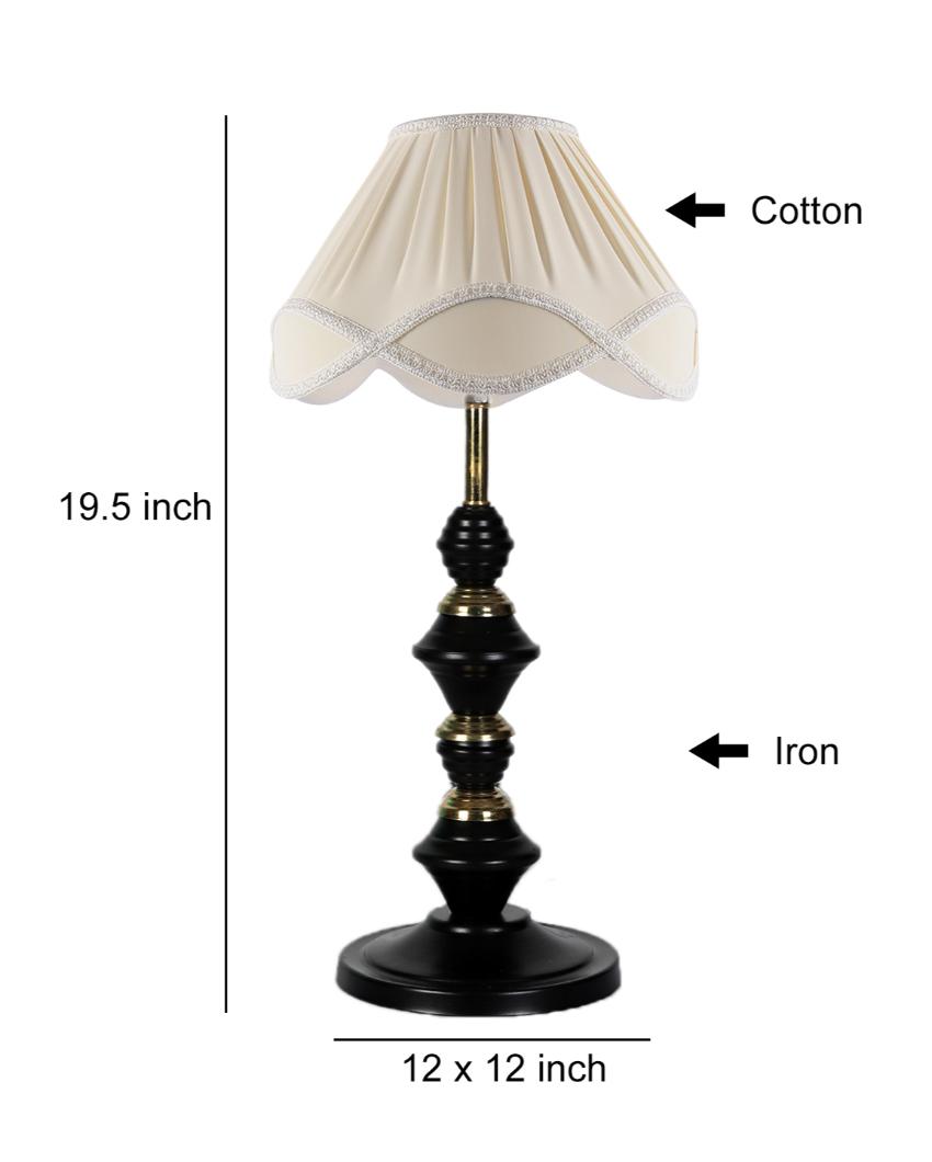 Charming Vintage Shade Table Lamp Iron Black Base | 12 x 20 inches