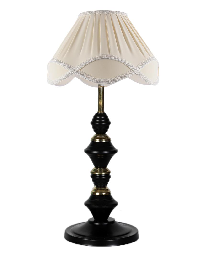 Charming Vintage Shade Table Lamp Iron Black Base | 12 x 20 inches