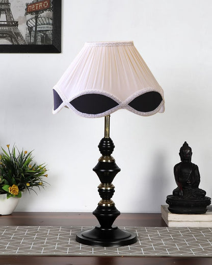 Modern Vintage Shade Table Lamp Iron Black Base Design | 12 x 20 inches