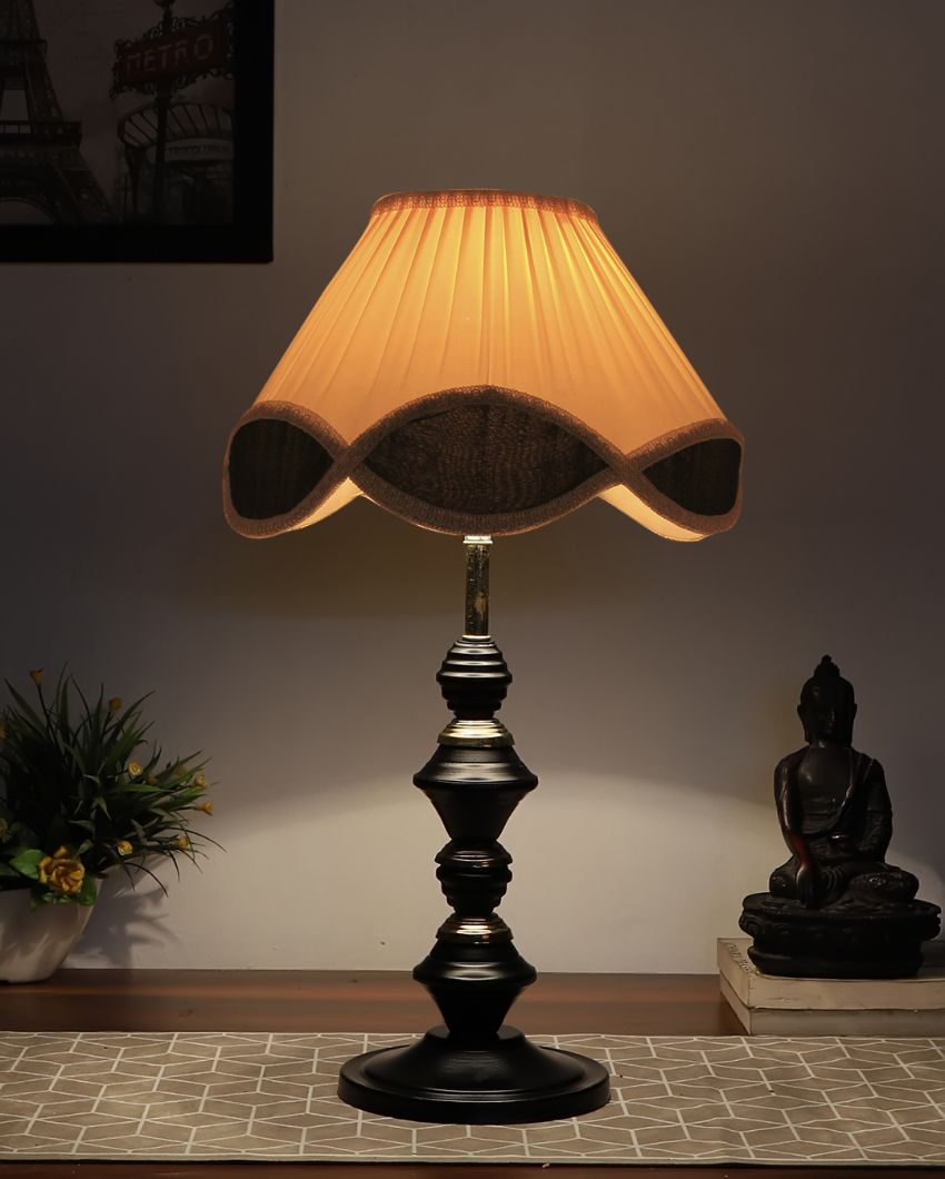 Modern Vintage Shade Table Lamp Iron Black Base Design | 12 x 20 inches