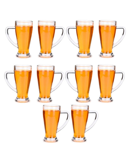 Heavy Base Clear Glass Beer Mugs | 250ml | 3 x 6 inches