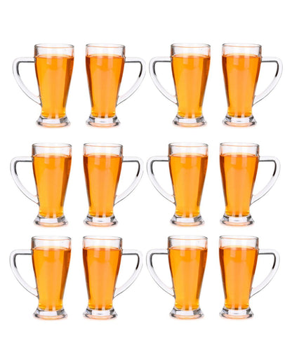 Heavy Base Clear Glass Beer Mugs | 250ml | 3 x 6 inches