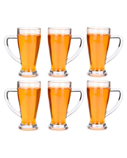 Heavy Base Clear Glass Beer Mugs | 250ml | 3 x 6 inches