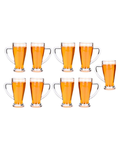 Heavy Base Clear Glass Beer Mugs | 250ml | 3 x 6 inches