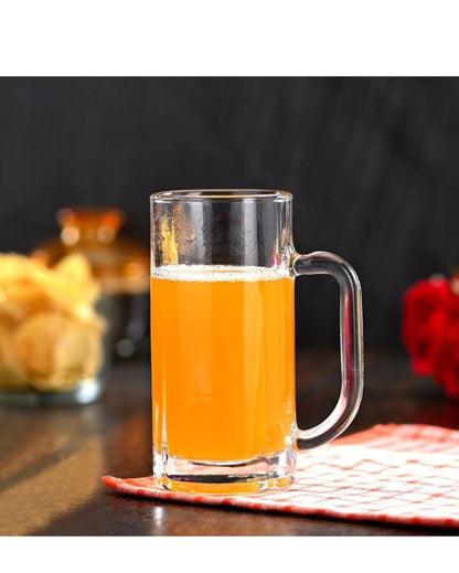 Vintage Look Clear Glass Beer Mugs | 300ml | 3 x 6 inches