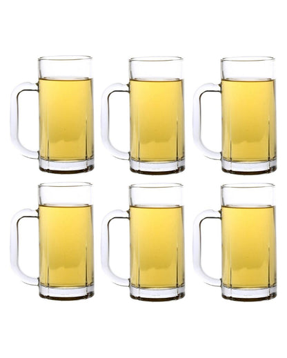 Vintage Look Clear Glass Beer Mugs | 300ml | 3 x 6 inches