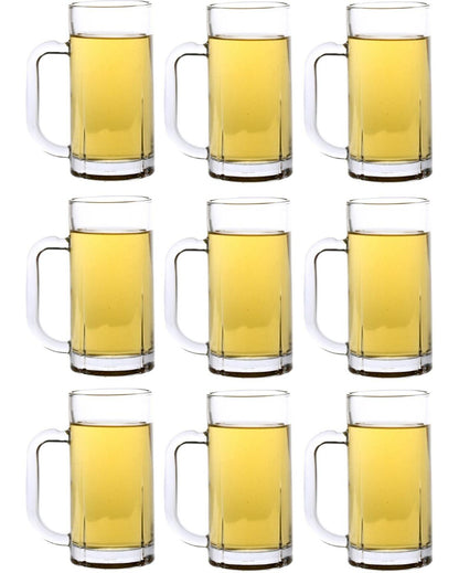 Vintage Look Clear Glass Beer Mugs | 300ml | 3 x 6 inches