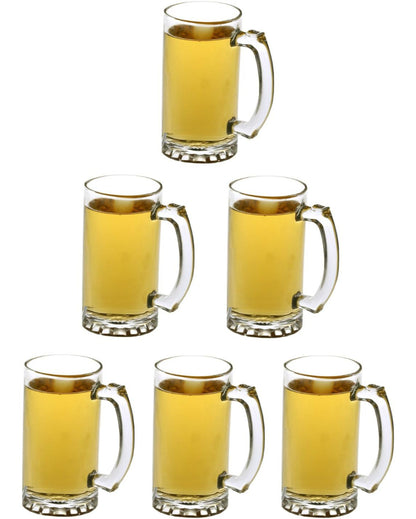 Sturdy Build Clear Glass Beer Mugs | 500ml | 4 x 6 inches