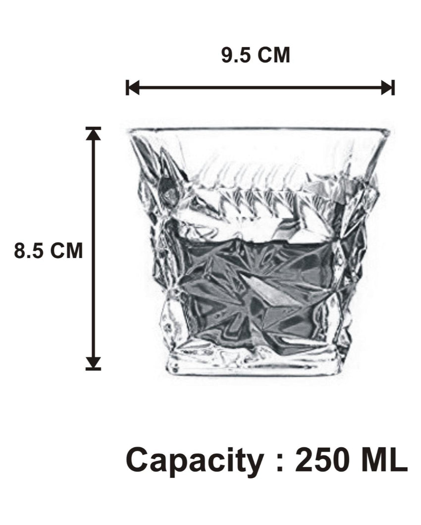 Classic Old Fashioned Barware Set Durable Glass | 250ml | 4 x 4 inches