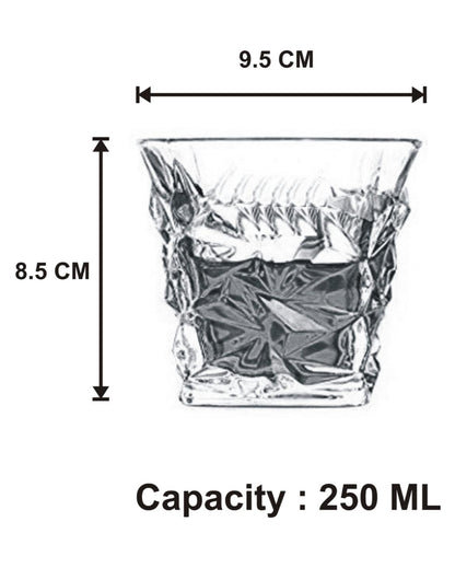 Classic Old Fashioned Barware Set Durable Glass | 250ml | 4 x 4 inches