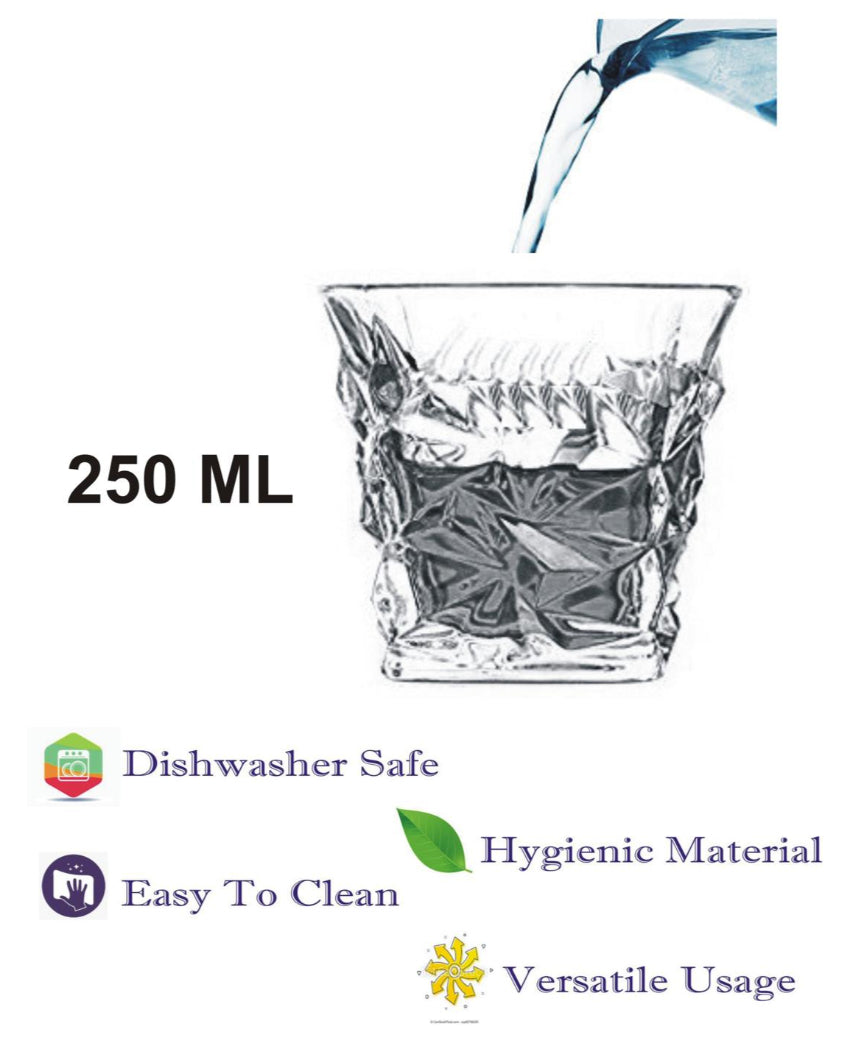Classic Old Fashioned Barware Set Durable Glass | 250ml | 4 x 4 inches