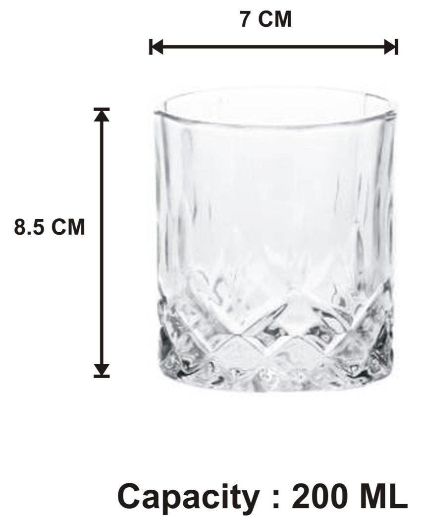 Luxurious Weighted Bottom Whiskey Glasses Gift Set | 200ml | 3 x 4 inches