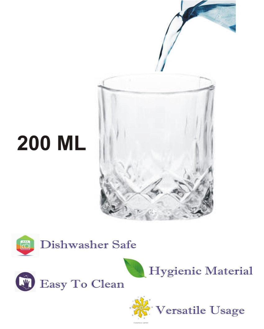Luxurious Weighted Bottom Whiskey Glasses Gift Set | 200ml | 3 x 4 inches
