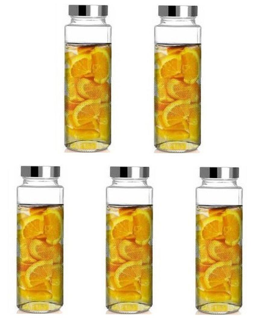 Clear Glass Designer Bottle for Food Grade Storage Versatile Use for Drinks or Grains | 750 ML | 3 x 10 inches