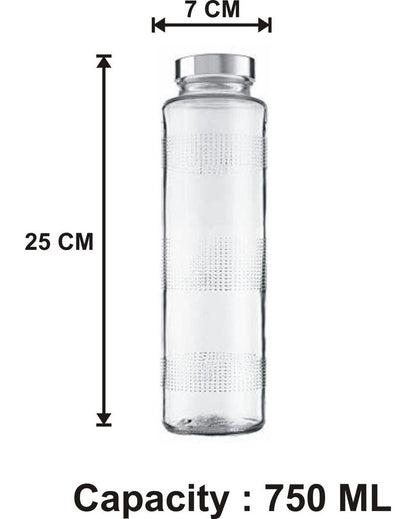 Clear Glass Designer Bottle for Food Grade Storage Versatile Use for Drinks or Grains | 750 ML | 3 x 10 inches