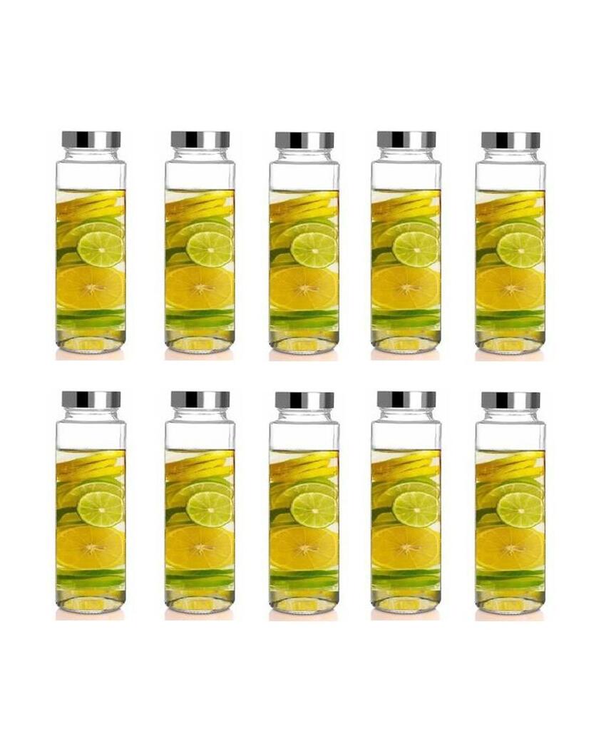 Clear Glass Bottle for Food and Drink Storage Versatile Designer Look | 750 ML | 3 x 10 inches