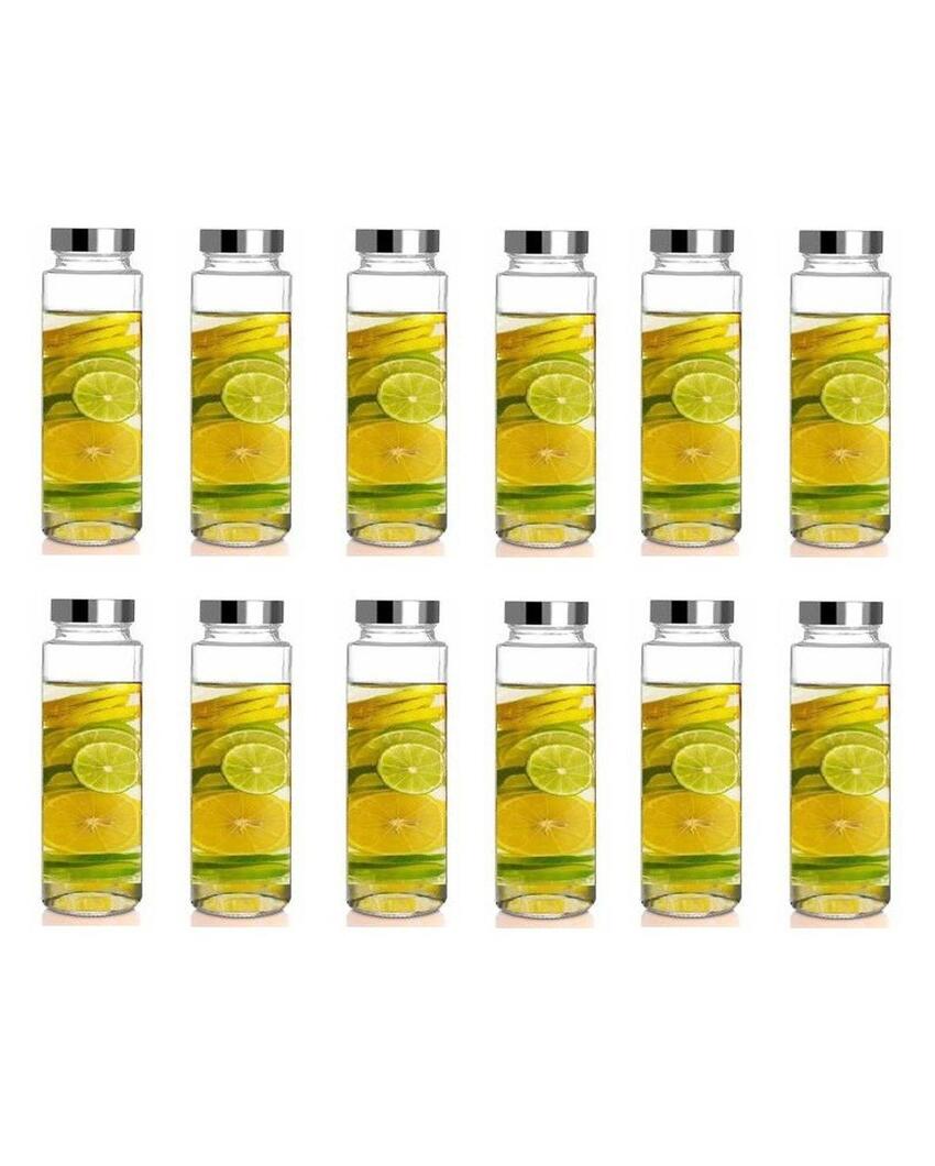 Clear Glass Bottle for Food and Drink Storage Versatile Designer Look | 750 ML | 3 x 10 inches