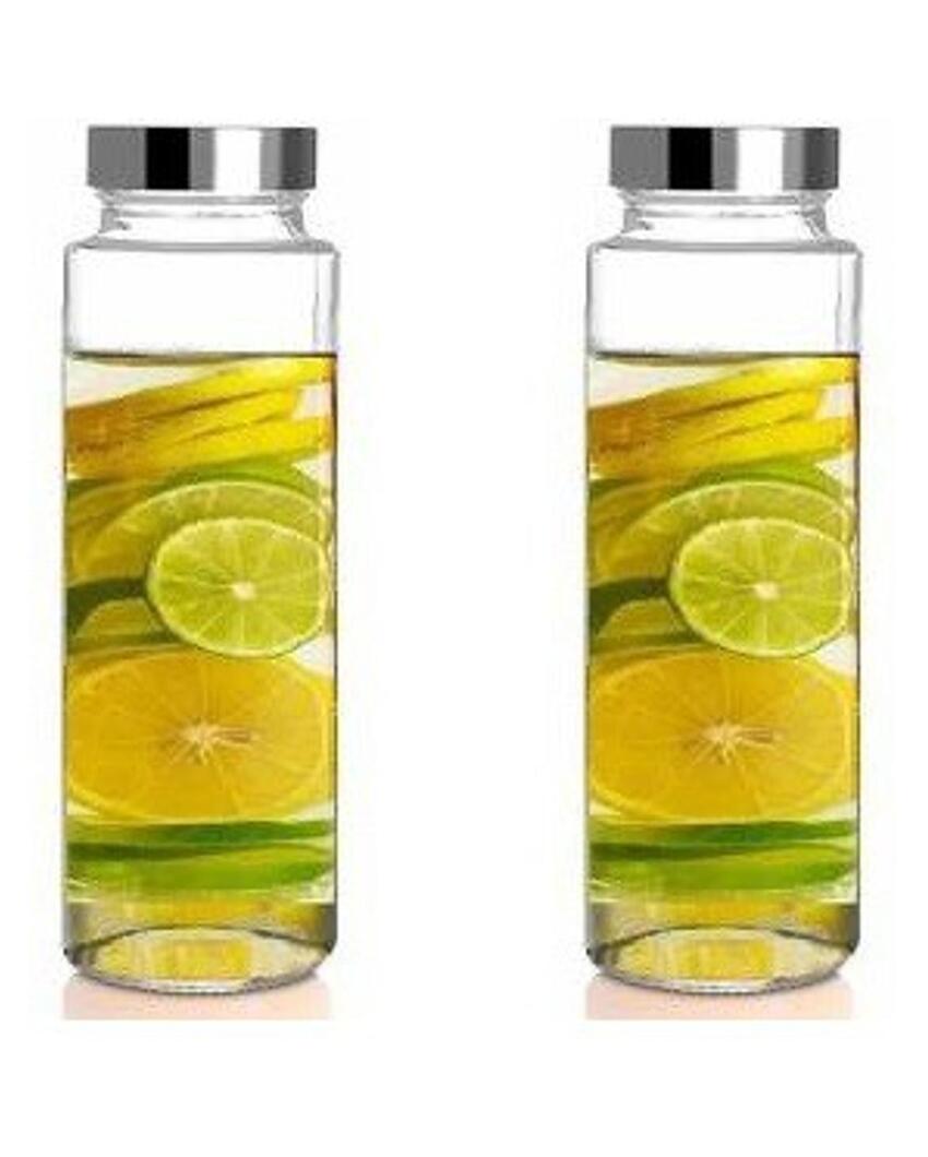 Clear Glass Bottle for Food and Drink Storage Versatile Designer Look | 750 ML | 3 x 10 inches