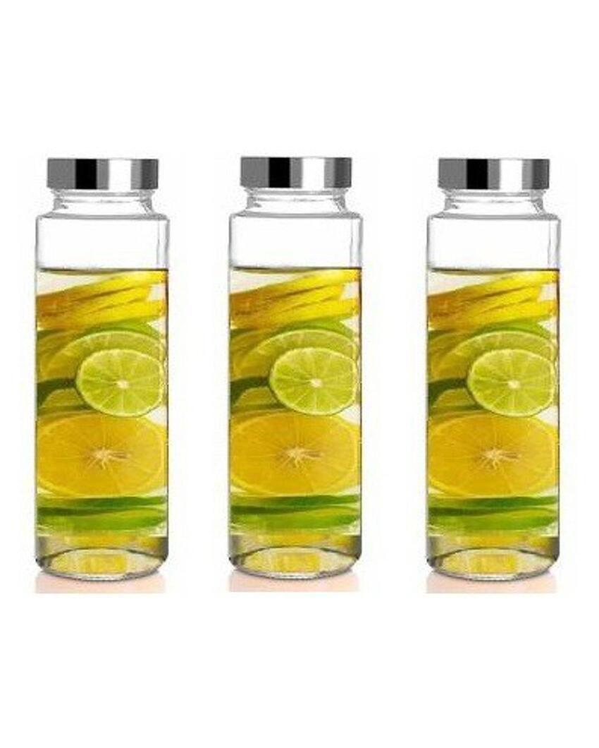 Clear Glass Bottle for Food and Drink Storage Versatile Designer Look | 750 ML | 3 x 10 inches