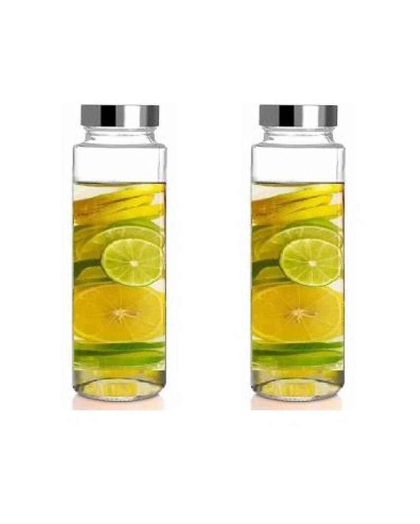 Clear Glass Bottle for Food and Drink Storage Versatile Designer Look | 750 ML | 3 x 10 inches