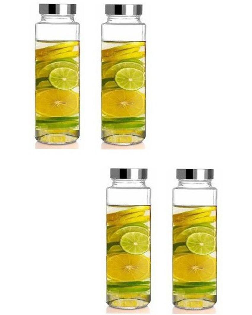 Clear Glass Bottle for Food and Drink Storage Versatile Designer Look | 750 ML | 3 x 10 inches