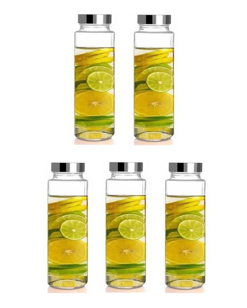 Clear Glass Bottle for Food and Drink Storage Versatile Designer Look | 750 ML | 3 x 10 inches