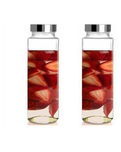 Clear Glass Designer Bottle for Serving Water Milk and Juices Elegant and Practical | 750 ML | 3 x 10 inches