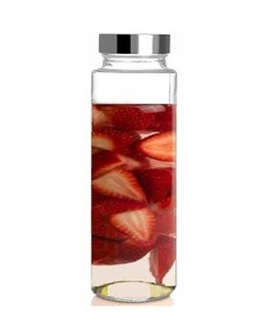 Clear Glass Designer Bottle for Serving Water Milk and Juices Elegant and Practical | 750 ML | 3 x 10 inches