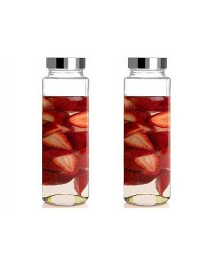 Clear Glass Designer Bottle for Serving Water Milk and Juices Elegant and Practical | 750 ML | 3 x 10 inches