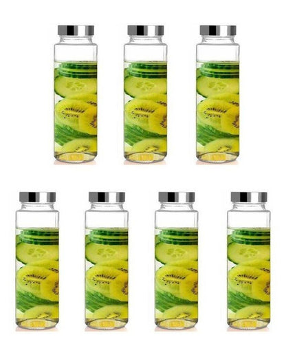 Premium Clear Glass Designer Bottle for Kitchen Storage and Serving Multi Purpose | 750 ML | 3 x 10 inches