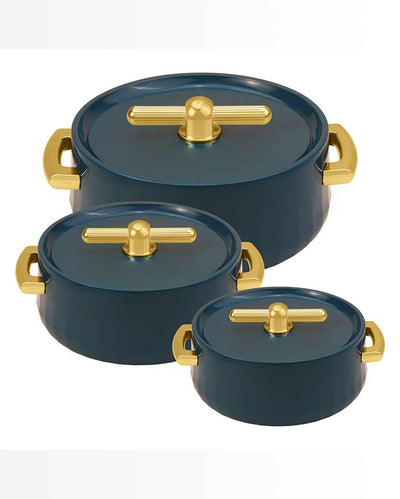 Swanky Design Stainless Steel Casseroles | Set Of 3-front view