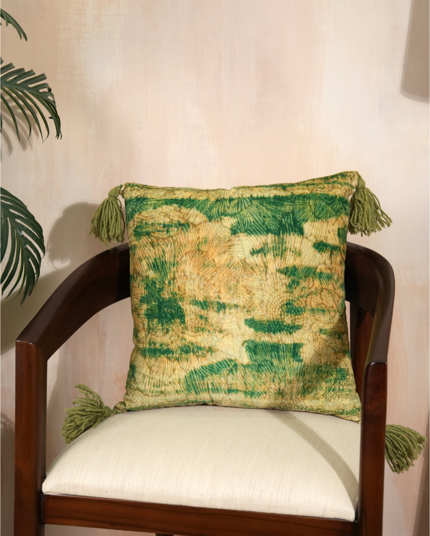 Emerald Forest Velvet Cushion Cover | 16 x 16 inches , 18 x 18 inches , 20 x 20 inches