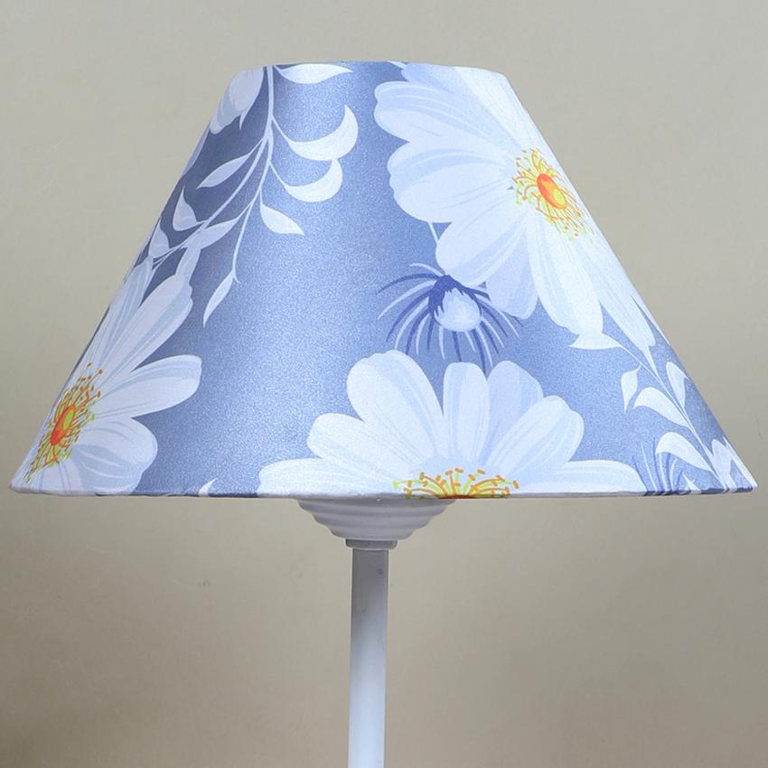 Radiant Aura Narcissus Floral Print with Satin Shade Design Metal Table Lamp | 10 x 17 inches