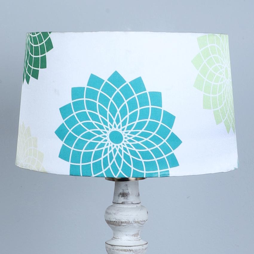 Classic Rustic Dahlia Floral Print with Satin Shade Design Wooden Base Floor Lamp | 12 x 54 inches