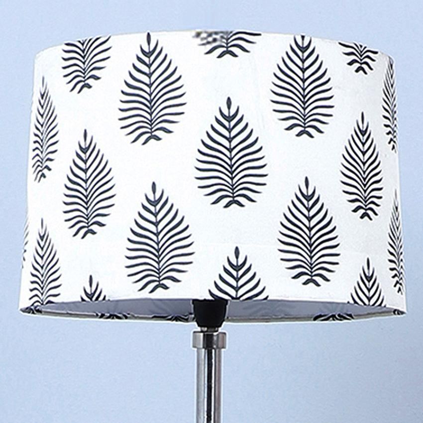 Vintage Big Leaf Print with Satin Shade Tripod Design Wooden Base Floor Lamps | 24 x 24 x 56 inches